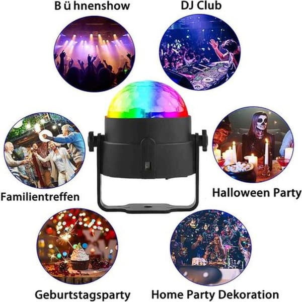 Diskokule Disco Lys LED Disco DJ Lampe 3W RGB Scenelys