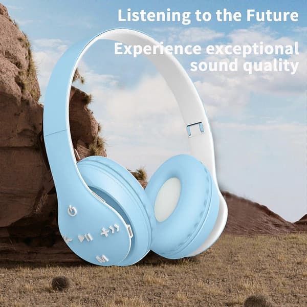 Bluetooth-hörlurar, trådlöst Bluetooth-headset, hopfällbara infällbara makaronfärgade sporthörlurar