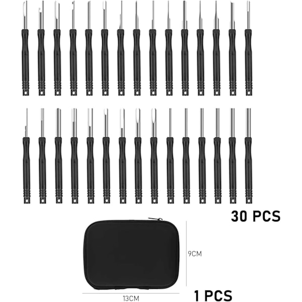 30-osainen liittimien poistotyökalusarja säilytyslaatikolla, auton liittimien avaustyökalu, auton poistotyökalu, nastanpoistotyökalu