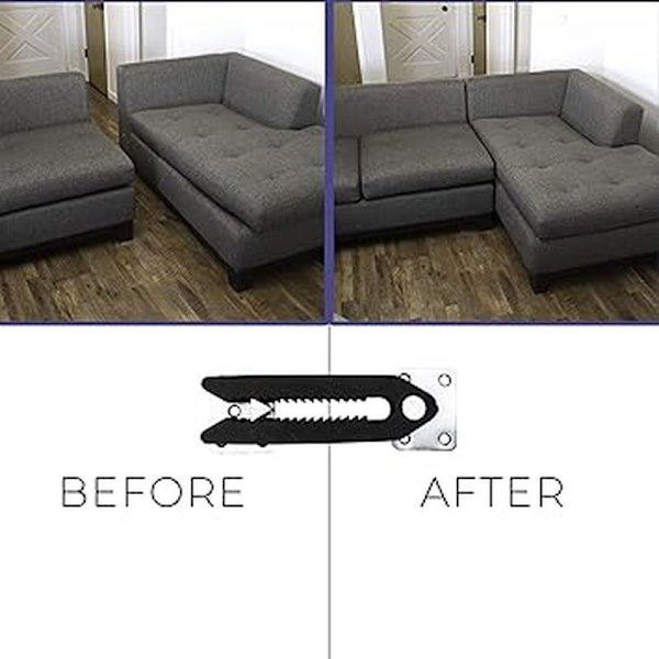 (4-pack) Soffa klämmor stål halkfria sektionssoffa kopplingar för soffa