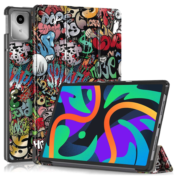För Lenovo Tab M11 (Xiaoxin Pad 11 2024) Trifold Stand Cover Mönster Auto Sleep Wake Tablet Case Multicolor Style E Lenovo Tab M11 (Xiaoxi