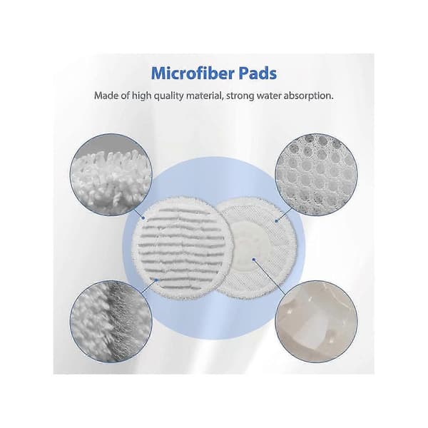 5 stk. Universal Vaskbare Mikrofiber Dampmoppe Erstatningspuder, 27 X 16cm (hvid)