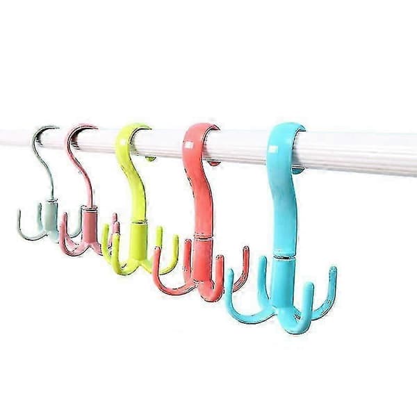 Bæltebøjle Tørklæde Slips Holder Krog Til Skabsorganisator 360 Grader Green 2pcs