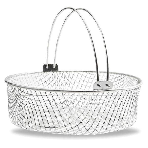 Airfryerkurv, dampkurv, 304 rustfrit stål netkurv til airfryer, airfryer tilbehør 8 tommer kurv