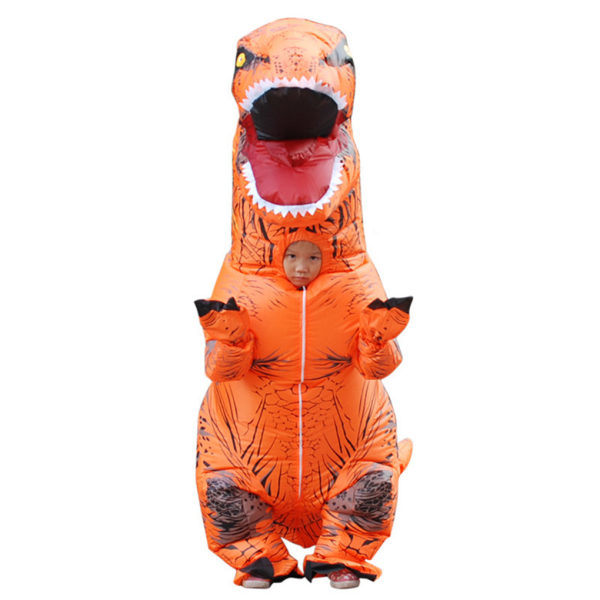 Uppblåsbar Dinosauriekostym Cosplay Maskerad Halloween Barn Grön Vuxen Orange Barn orange orange kids