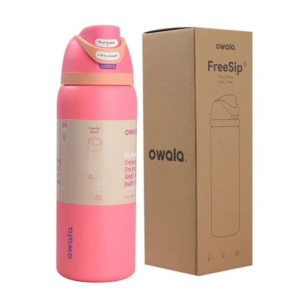 Stor 710 ml Off-White Termokande til Eventyr, lyserød light pink