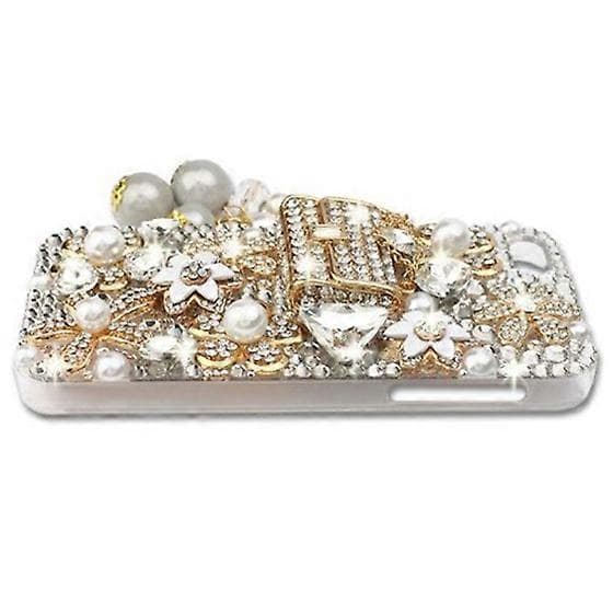 Glamour Series 3D Bling Crystal telefonveske til iPhone 5 - Floral Coco Bag Black