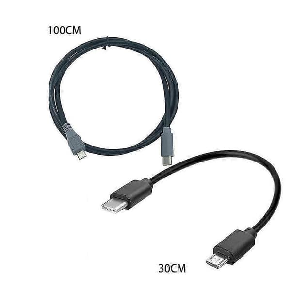 30/100 cm Universell Typ-C till Micro USB-kabel Längd Används för Alla Typ-C Portar
