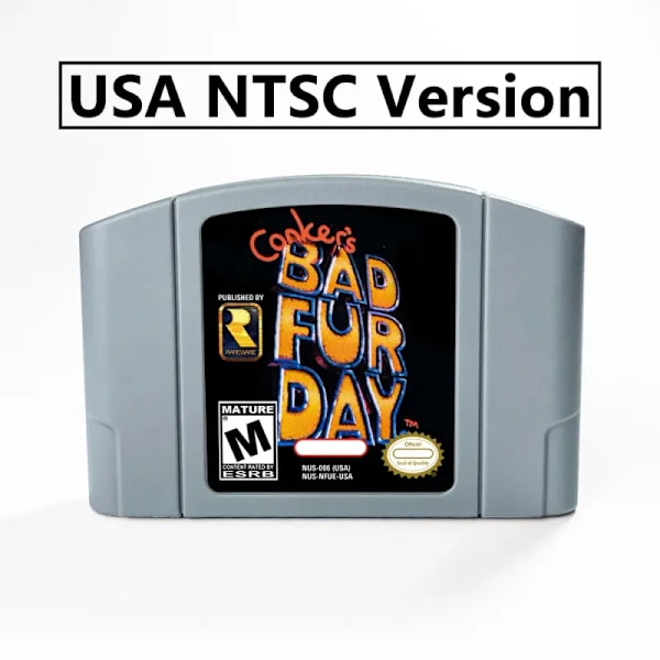 Conker's Bad Fur Day 64-bitars spelkassett US NTSC-version eller EUR PAL-version för N64-konsoler EUR PAL (with Box)