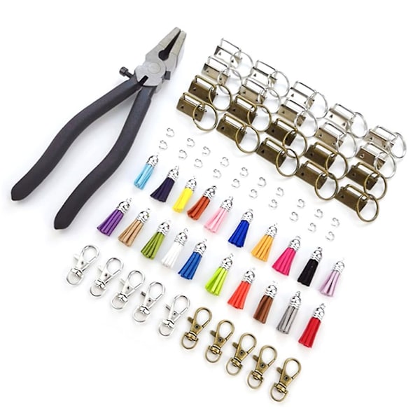 70 Pcs For Key Chain Hardware Set Tail Clips Leather Tassels Lobster Clasp Hooks