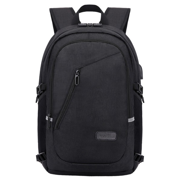 Tyverisikring bærbar rygsæk 15,6 tommer mænd Vandtæt med USB-opladningsport Funktionel Business Laptop-rygsæk til fritid/forretning/skole Sort