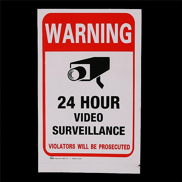 5 stk. 24 timers CCTV Videokamera System Sikkerhed Advarselsskiltet Klistermærke Shytmv