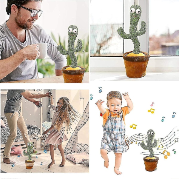 Dansende kaktus legetøj, taler Gentag sang Sunny Cactus Toy (120 sange)-yu Green 1pc
