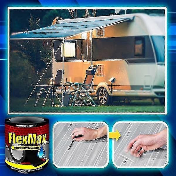 Vanntett selvklebende tape for lekkasjer i bobilmarkiser White 5CM
