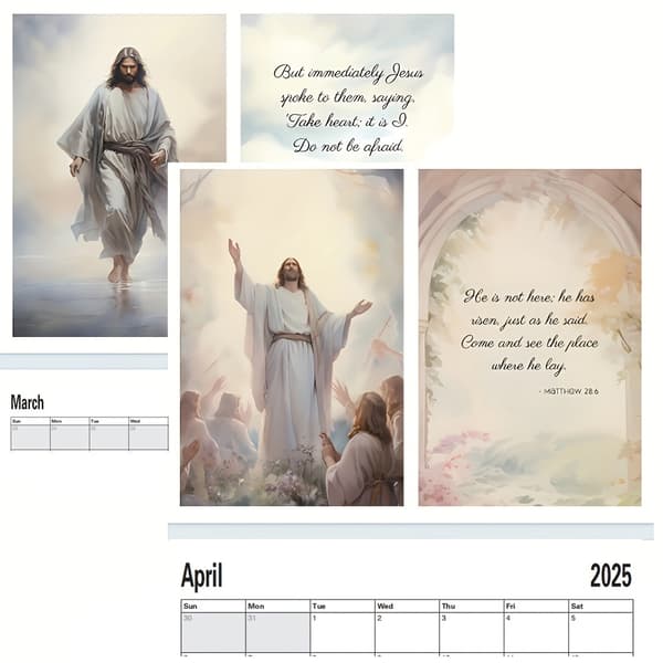 2025 Jesus Kalender Jesus Resebild Måleri Skrivbords Kalender Dagschema