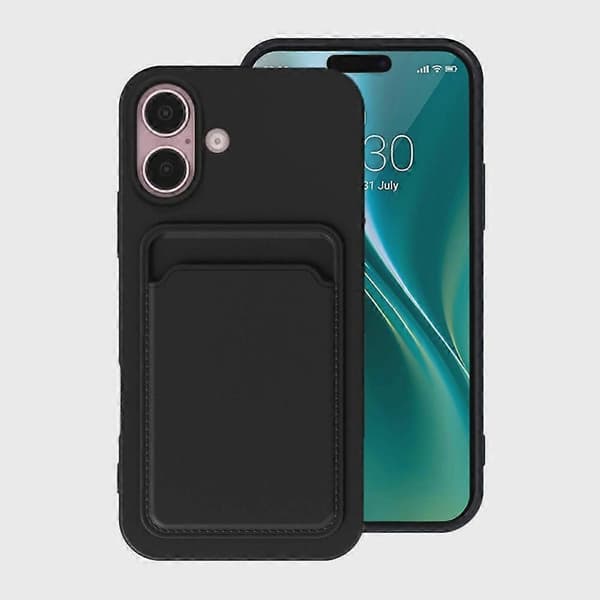 Silikoninen puhelinkotelo SIM-korttipaikalla iPhone 16:lle - Musta