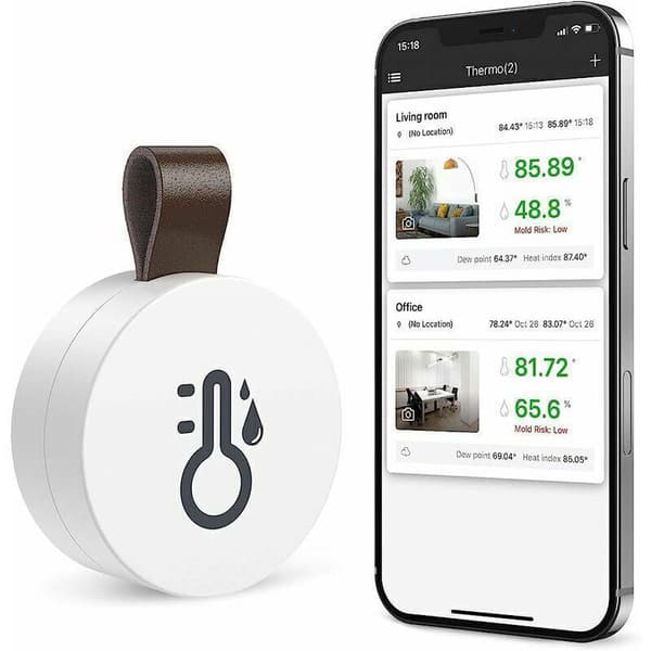 Bluetooth Termometer Hygrometer, Mini Trådløs Indendørs med Dataeksport, Kompatibel med iOS Android til Vin, Babyværelse, Hjem