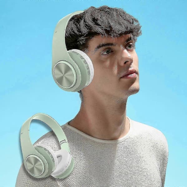 2025 Bluetooth-headset med mikrofon Trådlöst headset med mikrofon Bluetooth 5.0-headset 10 timmars arbetstid Brusreducerande Bluetooth-headset Green