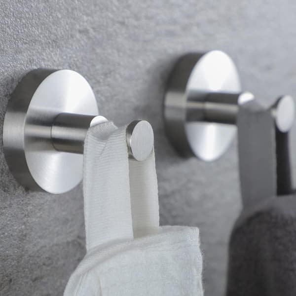 Durable Stainless Steel Towel Hook, Space-Saving Wall-Mounted Rustproof Hanger For Bathroom, Heavy Duty Brushed Nickel Robe Hook Easy Installation