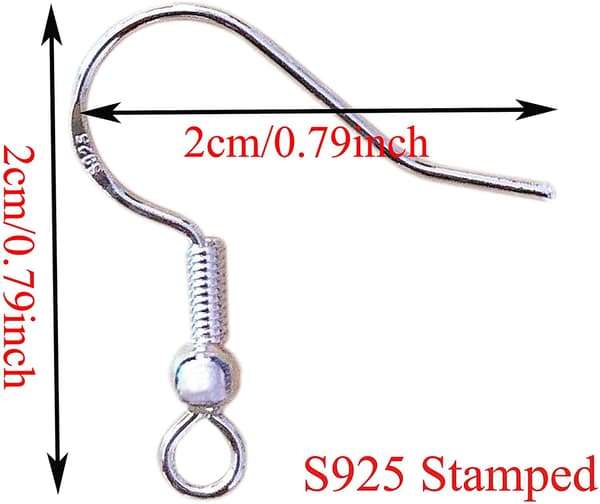 100 st silverörhängen krokar 925 sterling silver örtrådar krok