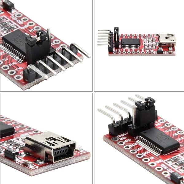 4X FTDI FT232RL USB til TTL seriell omformeradapter for 3,3V og 5V for Arduino Raspberry Pi