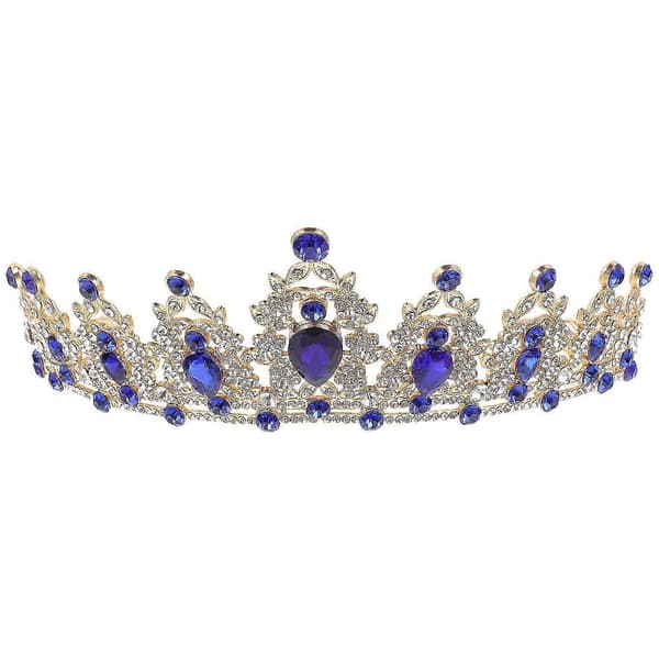 Kronformad tiara för flickor Elegant dekorativ accessoar 1 stycke-Bra 17X14CM Blå