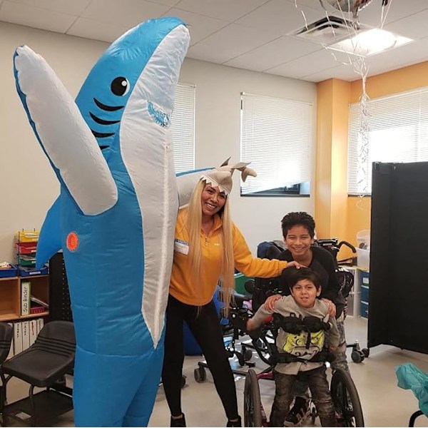 Uppblåsbar Hajdräkt med Käkar Hoppdräkt Rolig Carcharias Dräkt för Cosplayfest (Blå Haj) Blue Shark