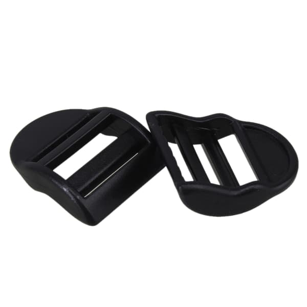 20 x Kraftige 20 mm Sorte Plastik Webbing Stige Lås Spænde Remjustering
