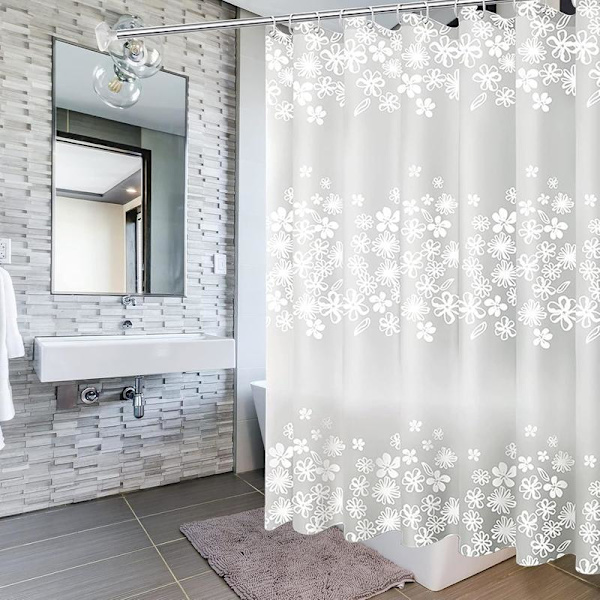 Duschforhæng, 200x200cm Badeværelsesforhæng Foder med Håkringe