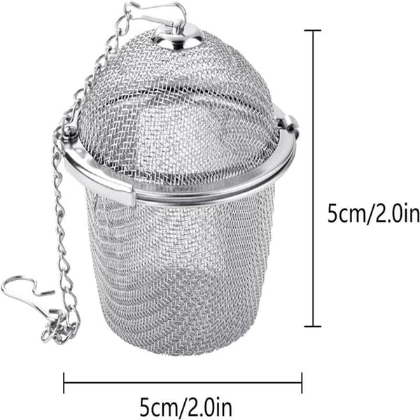 2-pak 304 Rustfrit Stål Te Si Te Infuser Kugle til Løse Te Krydderier Infuser med Forlænget Kædekrog til Brygning af Løse Blad Te