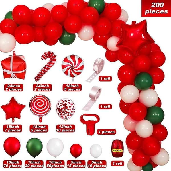 200 stk. juleballongbue-girlandsett