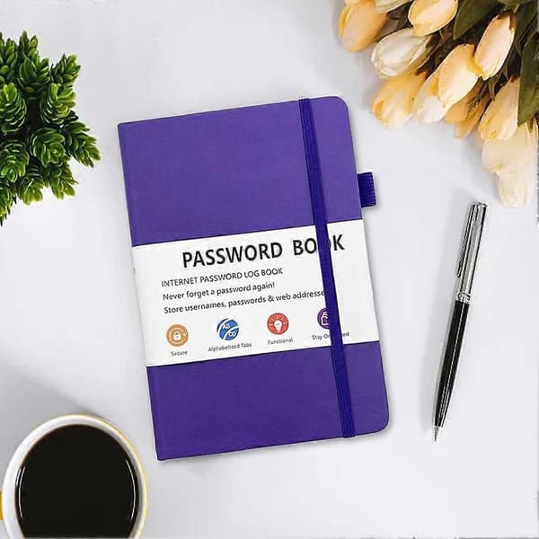 Notatbok for passord, passordholdergave til venner purple