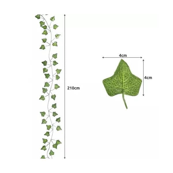 2026 seneste eksplosion 25 meter Vedbend Guirlande / Løvguirlande - 2m lang Grøn Green Grön