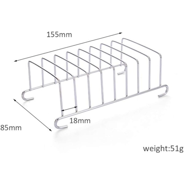 2 stk. Toastbrød Rack Holder 8 Skive Huller Rustfrit Stål Værktøj Køle Gitter Brød Rack Rektangel Air Fryer Tilbehør Organizer