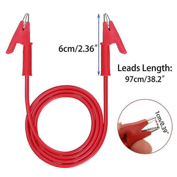 5 STK Dobbeltendede Krokodille Alligator Clips Test Ledningskabel med Isolator Clips