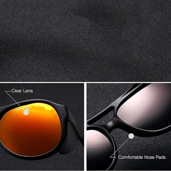 Solbriller, Oversized solbriller med wrap-around design, Aviator solbriller til fiskeri og udendørs sammenkomster (Style B, 15 * 12 * 5 cm) Style C