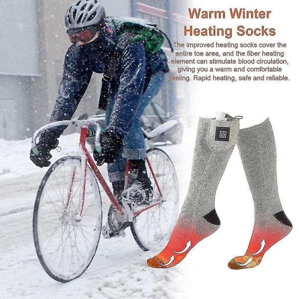 Lämmitettävät sukat Ladattava sähköpatteri Unisex thermal lämmitin gray