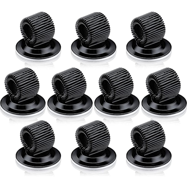 10-pack Penna hållare klipp Stål Penna hållare Självhäftande Penna klipp Med Justerbar Fjäderögla För R black