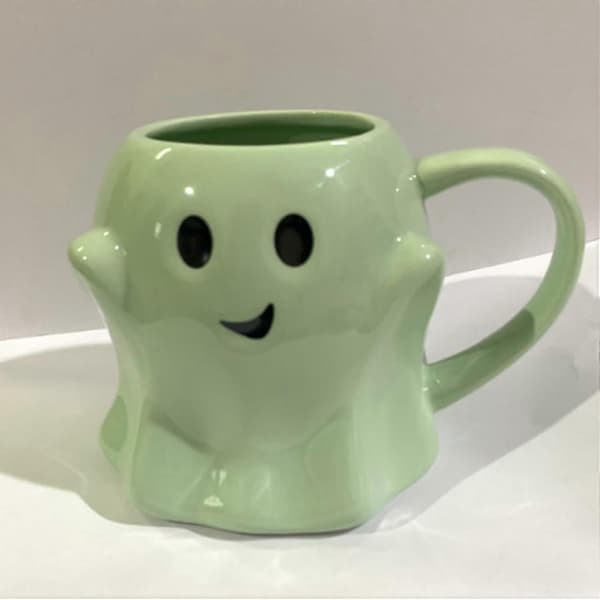 Halloween Spøkelseskopp, Keramisk Spøkelseskopp, Spøkelseskaffekopp, Søt Spøkelsesmønsterkopp Green
