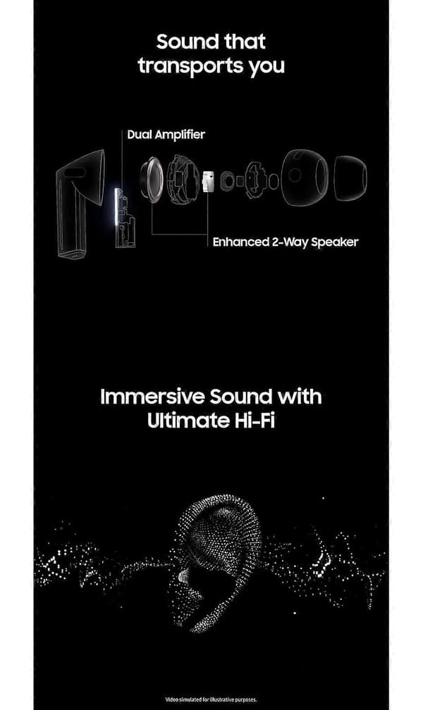 Samsung Buds3 Pro Bluetooth 5.0 trådløse sportsørepropper (stereo)