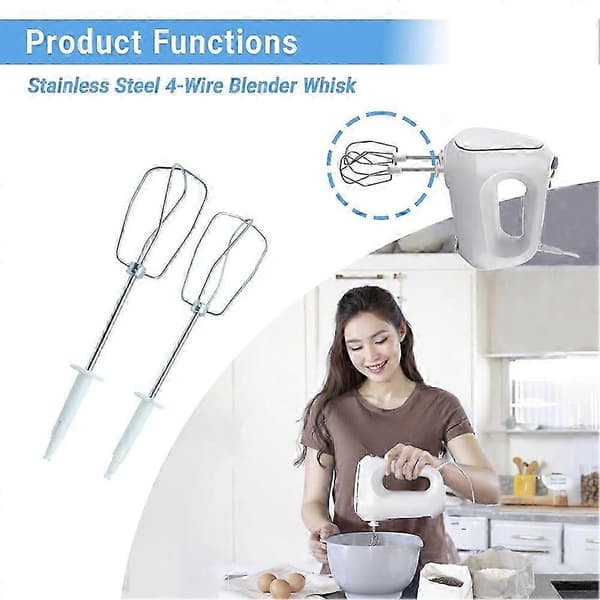 4-pak rustfrit stål 4-tråds blenderpiskeris kompatibel med Braun HM3000 HM4644 HM5100 HM1010 mixer