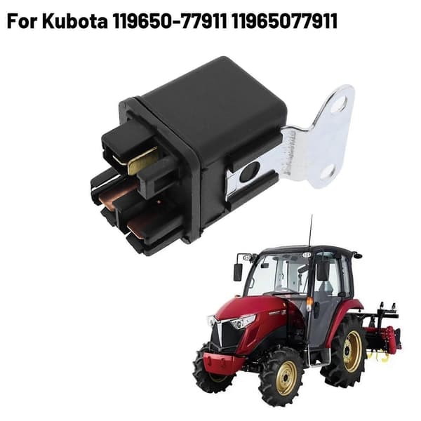 12V Gløderør Relæ Tidsforsinkelsesrelæ til Kubota Yanmar 119650-77911 11965077911 Nero