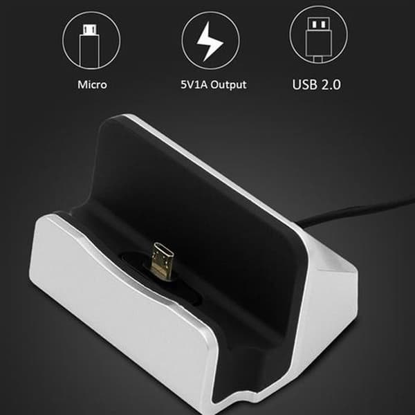Micro USB-dokkingstasjon kompatibel med SAMSUNG Galaxy J6 smarttelefon