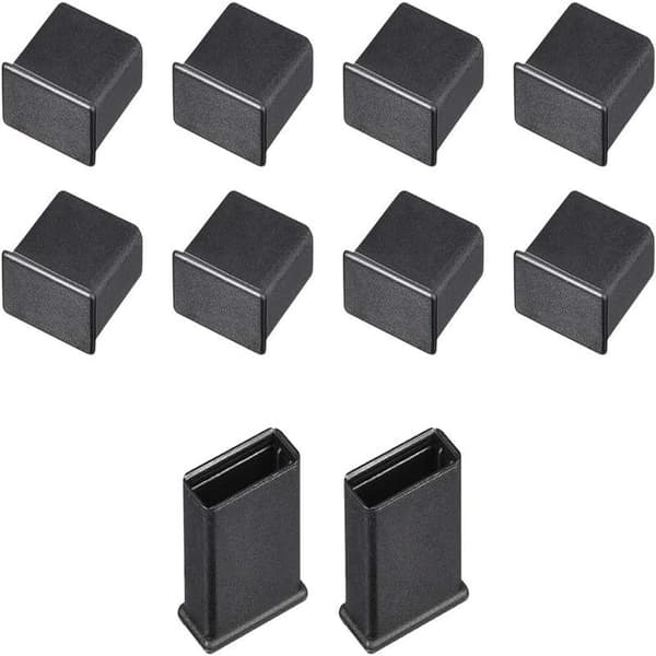 10 stk Silikon USB-beskyttelse Støvdeksel 13mmx5mm for USB 2.0 Svart