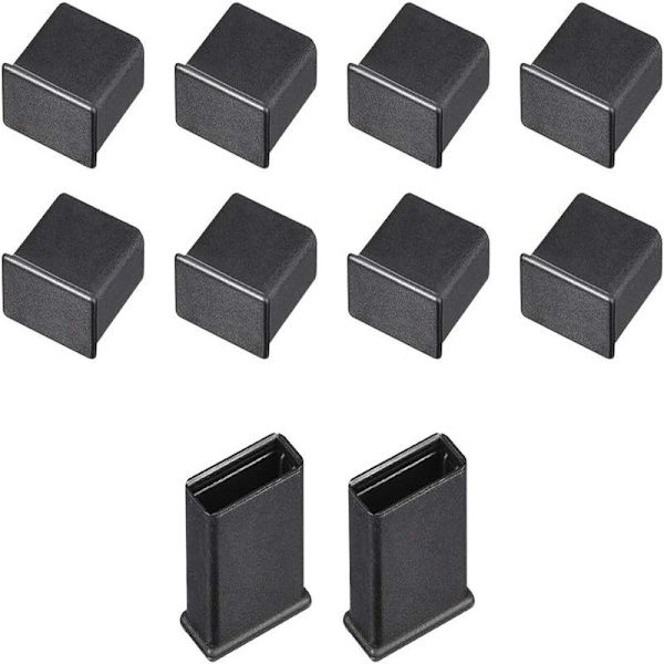 10 stk. Silikone USB-beskyttelse Støvhætte 13mmx5mm til USB 2.0 Sort