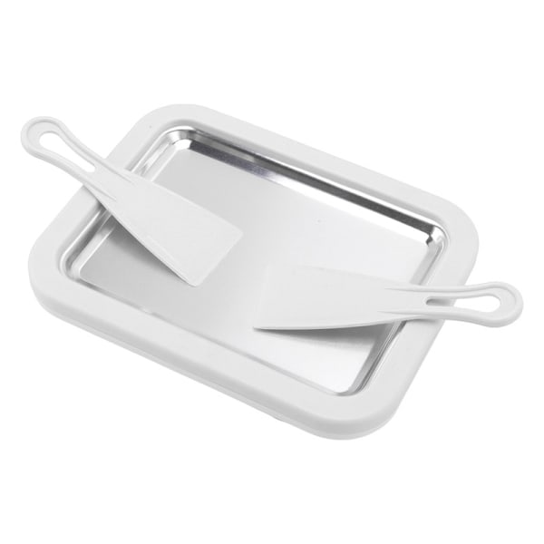 Glassrulltallrik Gör-det-själv-hantverk Ej ansluten Krävs Stor storlek Rostfritt stål rullad glassmaskin med plastskyffel Vit 0.9
