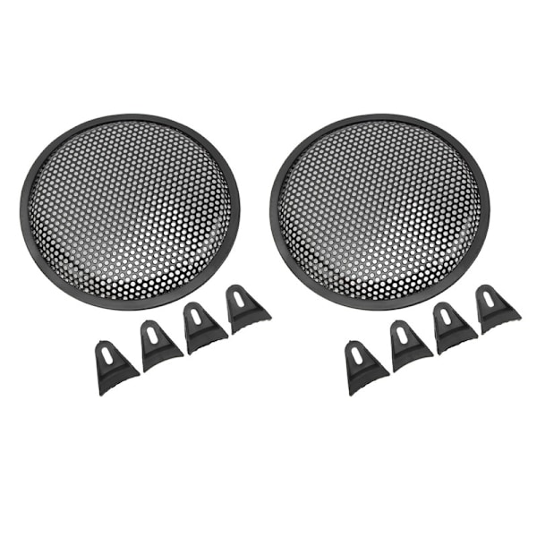 2 stk. Højttalergitter 8 tommer Bil Autocamper Sort Metal Jern Subwoofer Netgitter 0.3