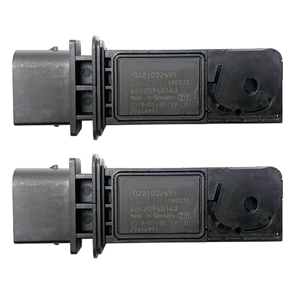 2x Bilsensor for luftmengdemåler MAF Mass Sensor 0281002695 A6420940148 For - Black
