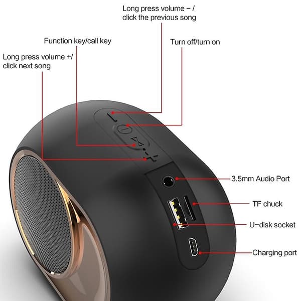 X6 TWS Udendørs Vandtæt Bas Trådløs Bluetooth Højttaler White