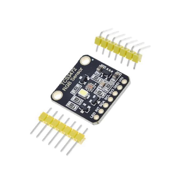 2X TCS34725 Farvesensor TCS3472 RGB-sensor Farvegenkendelsesmodul RGB Udviklingskort IIC til Arduino STM32, Firkantet Black